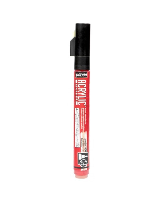 Marcador acrilico 1,2mm Pebeo vermelhão Vermelhão-1