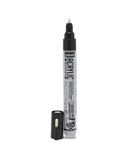 Marcador acrilico 1,2mm Pebeo branco nepal Branco/Nepal-2