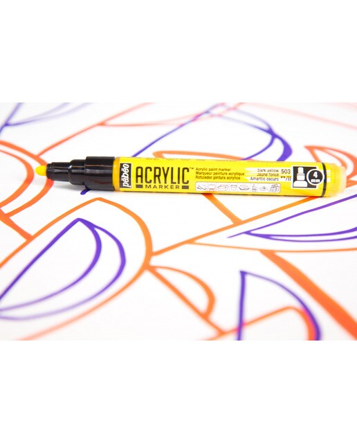 Marcador acrílico 4 mm Pebeo amarelo escuro Amarelo-Escuro-4