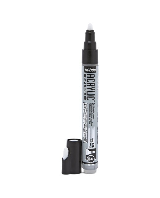 Marcador acrilico 4mm Pebeo cinza Cinzento-2