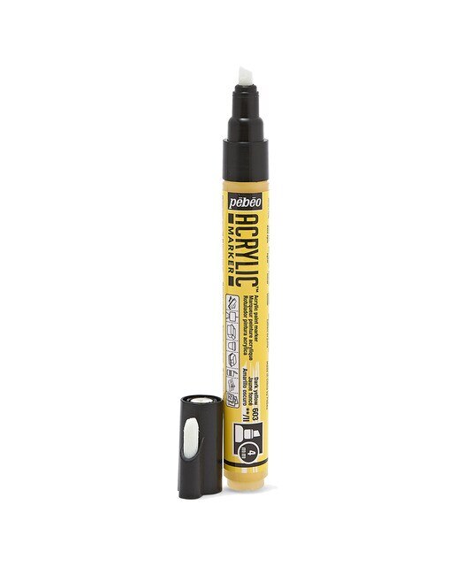Marcador acrílico ponta biselada 4mm Pebeo amarelo escuro Amarelo-Escuro-2