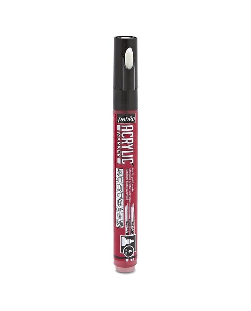 Marcador acrilico ponta biselada 4mm Pebeo vermelho Vermelho-1