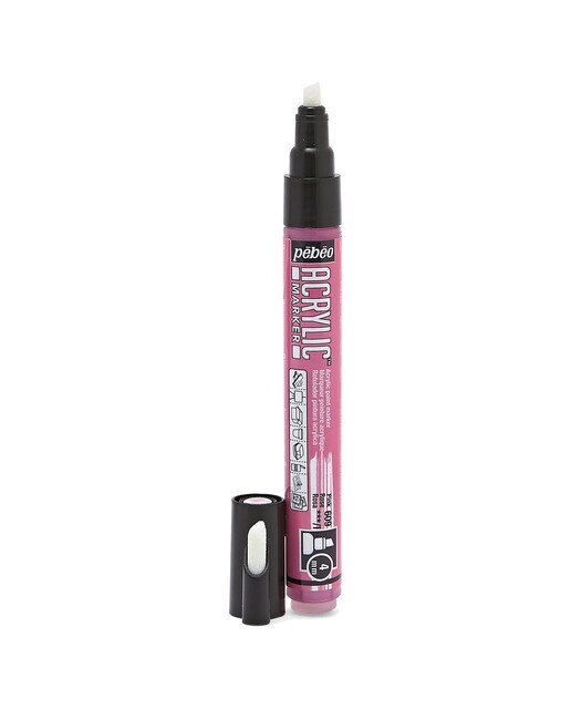 Marcador acrilico ponta biselada 4mm Pebeo rosa Rosa-2