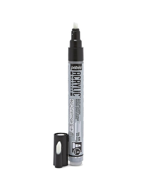 Marcador acrilico ponta biselada 4mm Pebeo amarelo cinza Cinzento-2