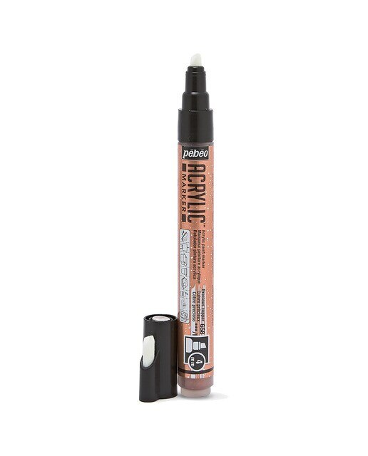 Marcador acrilico brillante ponta biselada 4mm Pebeo cobre Cobre-Precioso-2