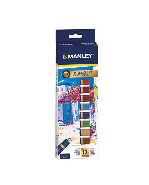 Conjunto de 12 tintas acrílicas Manley 1