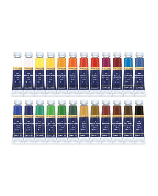 Conjunto de pintura acrílica 24 x 12ml Manley 2