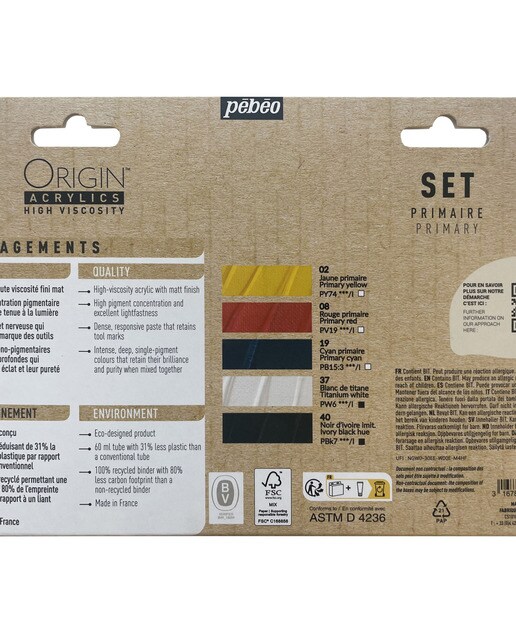 Acrilico mate set 5 x 60 ml origin primarios 2