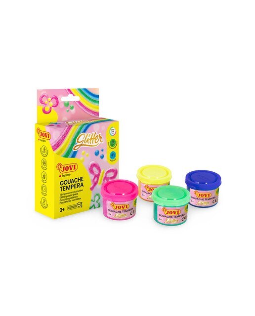 GOUACHE TEMPERA 4 garrafas Jovi Glitter Multicolor-3