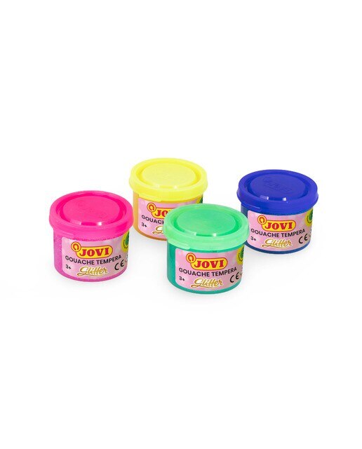 GOUACHE TEMPERA 4 garrafas Jovi Glitter Multicolor-4