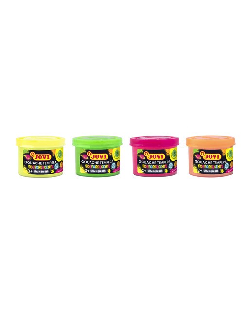GOUACHE TEMPERA + 4 potes Jovi Fosforescente Multicolor-2