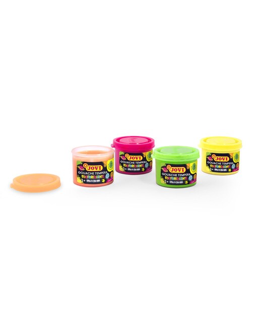 GOUACHE TEMPERA + 4 potes Jovi Fosforescente Multicolor-3
