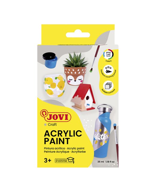 TINTA ACRÍLICA 6 potes Jovi Multicolor Multicolor-1