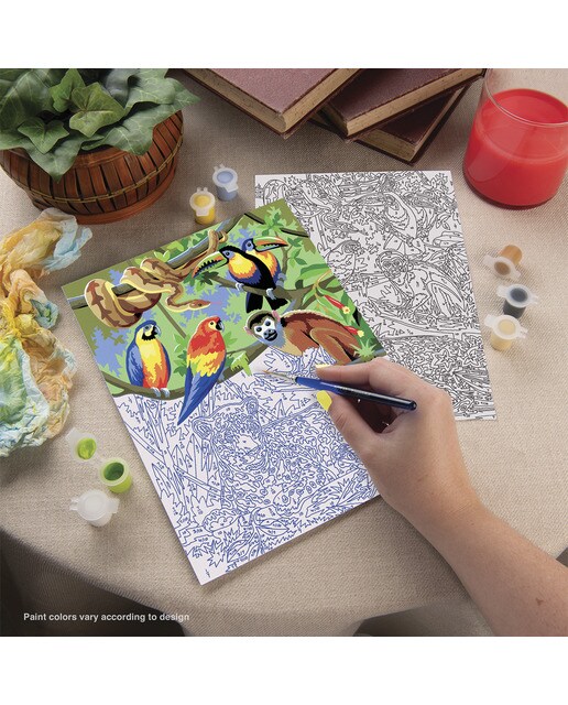 Pintar por números Pjs28 com desenhos e pincel de animais da selva Royal Langnickel 3