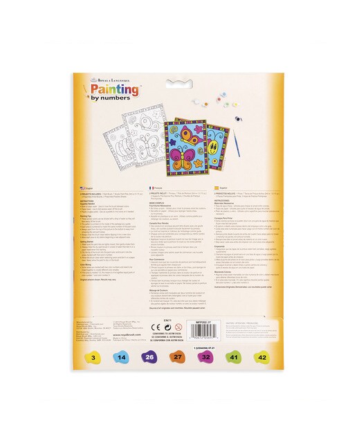 Pintar por números MFP202 com desenhos e pincel de borboleta e minhoca Royal Langnickel 2