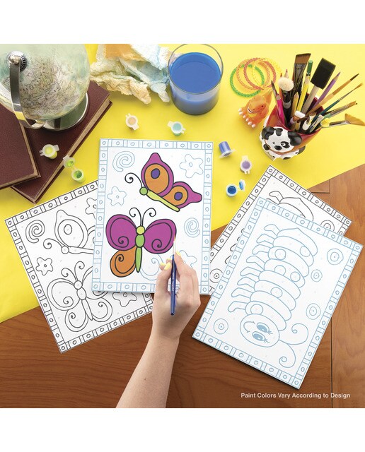 Pintar por números MFP202 com desenhos e pincel de borboleta e minhoca Royal Langnickel 3