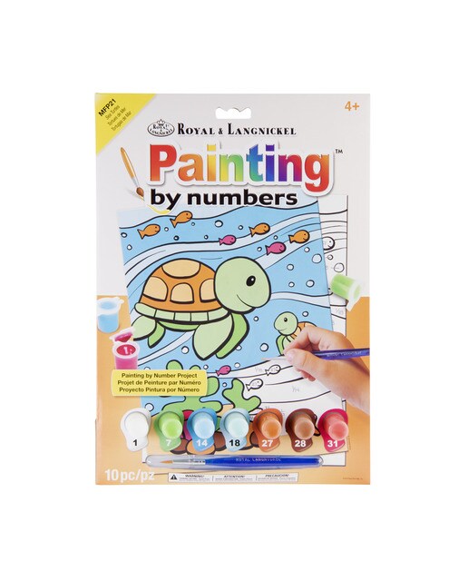 Pintar por números MFP201 com desenhos e pincel de cachorro e gatinho Royal Langnickel 1