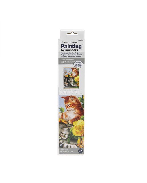 Pintura por números PBN-ROLL5 com tela suspensa, tintas e pincéis, desenho de gatinhos da Royal Langnickel 1
