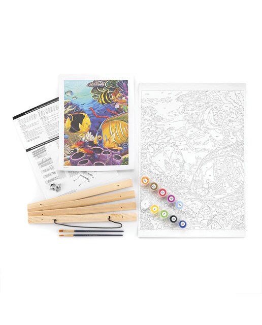 Pintar por números PBN-ROLL7 con lienzo para colgar, pinturas y pinceles, dibujo arrecife de coral del Caribe marca Royal Langnickel 5