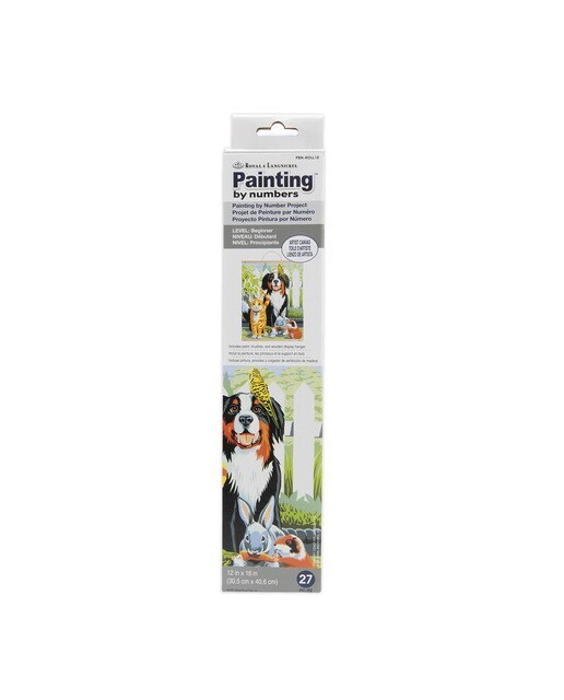 Pintar por números PBN-ROLL10  con lienzo para colgar, pinturas y pinceles, dibujo mascotas de la familia marca Royal Langnickel