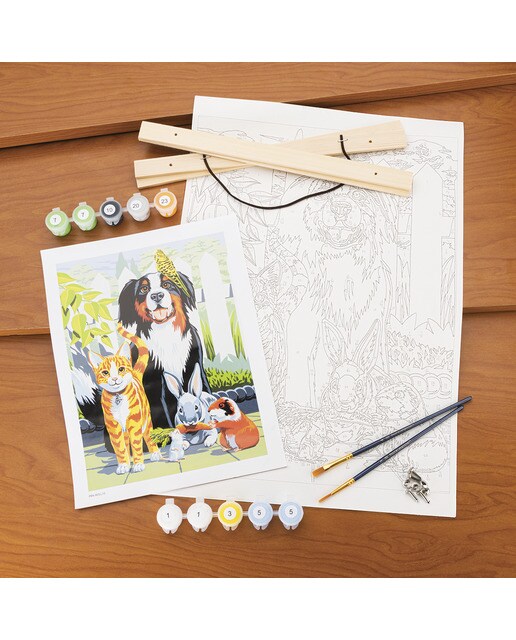 Pintar por números PBN-ROLL10 con lienzo para colgar, pinturas y pinceles, dibujo mascotas de la familia marca Royal Langnickel 3