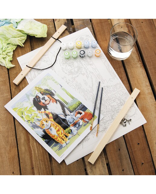Pintar por números PBN-ROLL10 con lienzo para colgar, pinturas y pinceles, dibujo mascotas de la familia marca Royal Langnickel 4