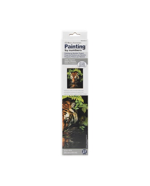 Imagem 0 de Pintura por números PBN-ROLL11 com tela suspensa, tintas e pincéis, desenho de tigre a beber da Royal Langnickel
