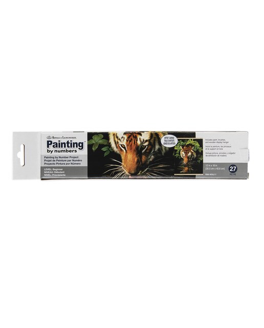 Pintura por números PBN-ROLL11 com tela suspensa, tintas e pincéis, desenho de tigre a beber da Royal Langnickel 2