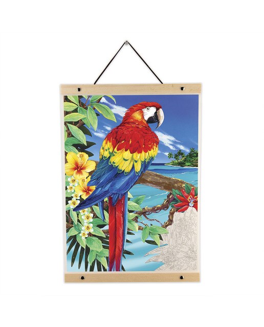 Pintar por números PBN-ROLL12 con lienzo para colgar, pinturas y pinceles, dibujo Guacamayo rojo escarlata marca Royal Langnickel 1
