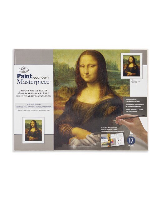Pintar por números obra maestra POMA1 con lienzo y pinturas Mona Lisa - Gioconda da Vinci marca Royal Langnickel 1