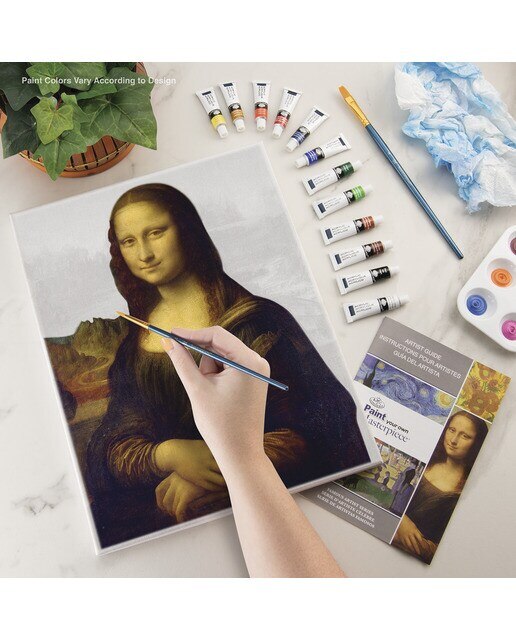 Pintar por números obra maestra POMA1 con lienzo y pinturas Mona Lisa - Gioconda da Vinci marca Royal Langnickel 3