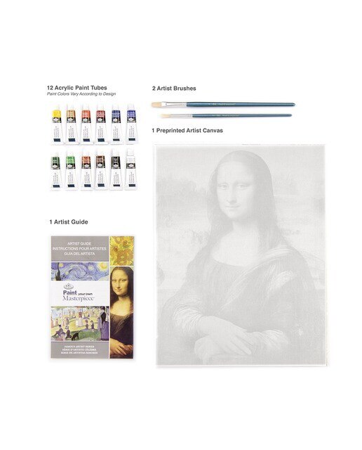 Pintar por números obra maestra POMA1 con lienzo y pinturas Mona Lisa - Gioconda da Vinci marca Royal Langnickel 4