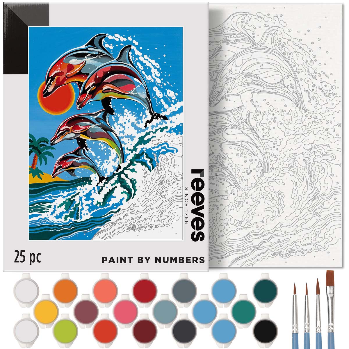 Pintar por números Reeves Delfines 2