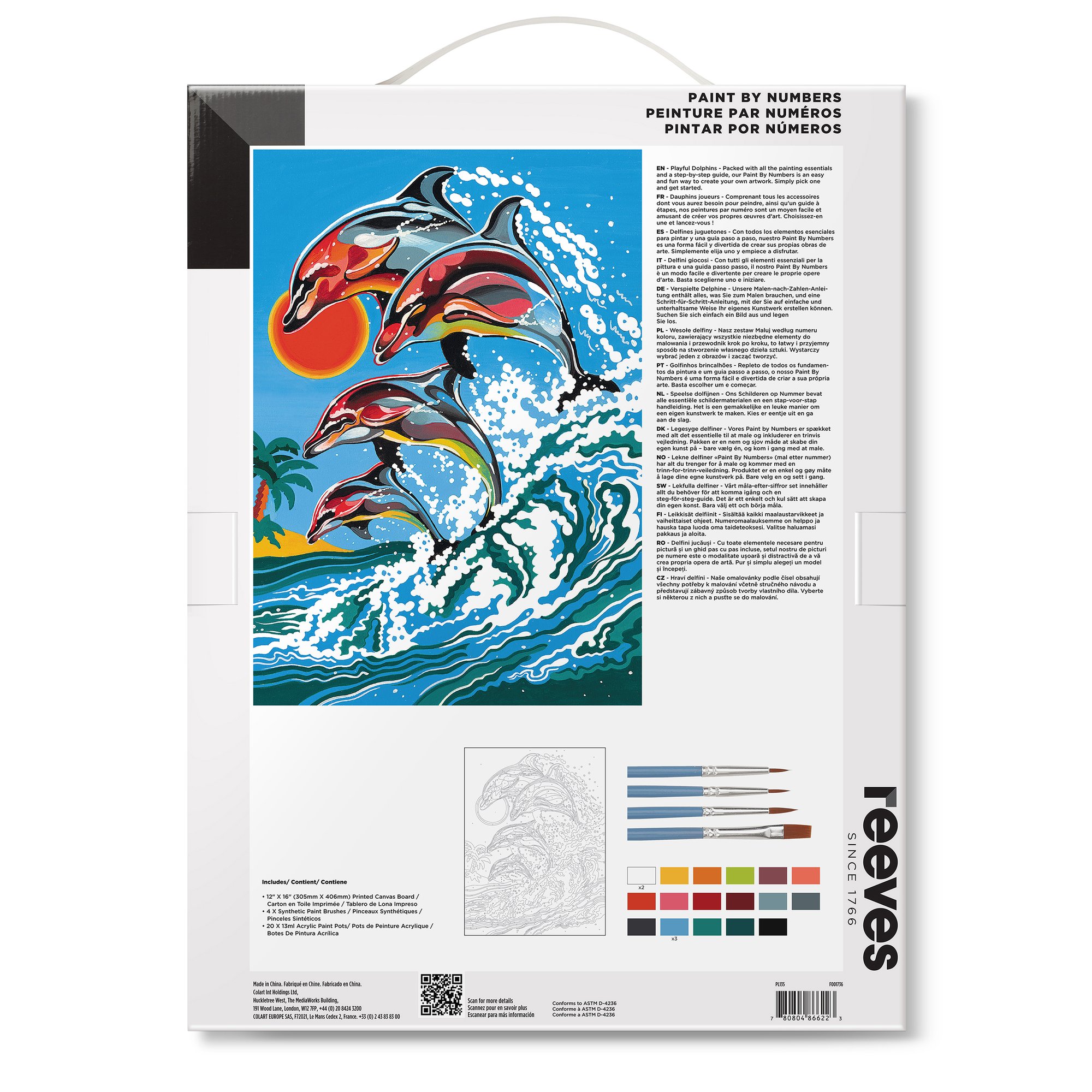 Pintar por números Reeves Delfines 3