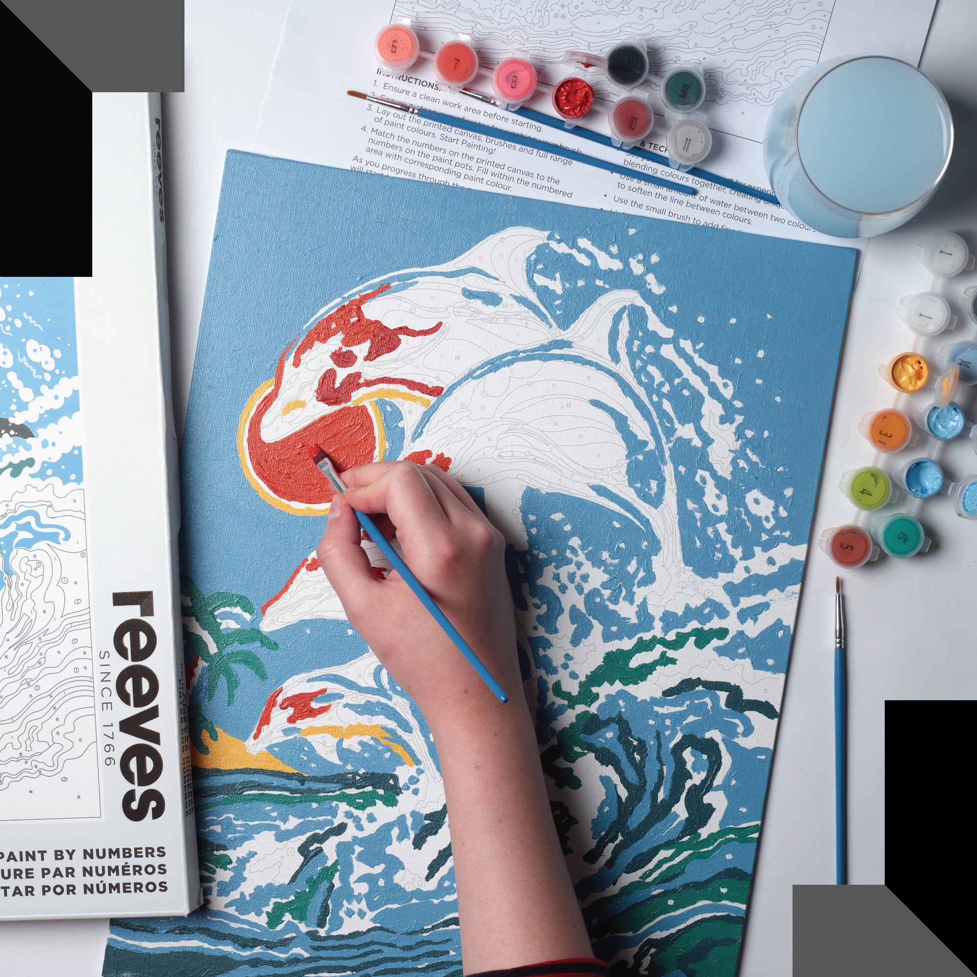 Pintar por números Reeves Delfines 5