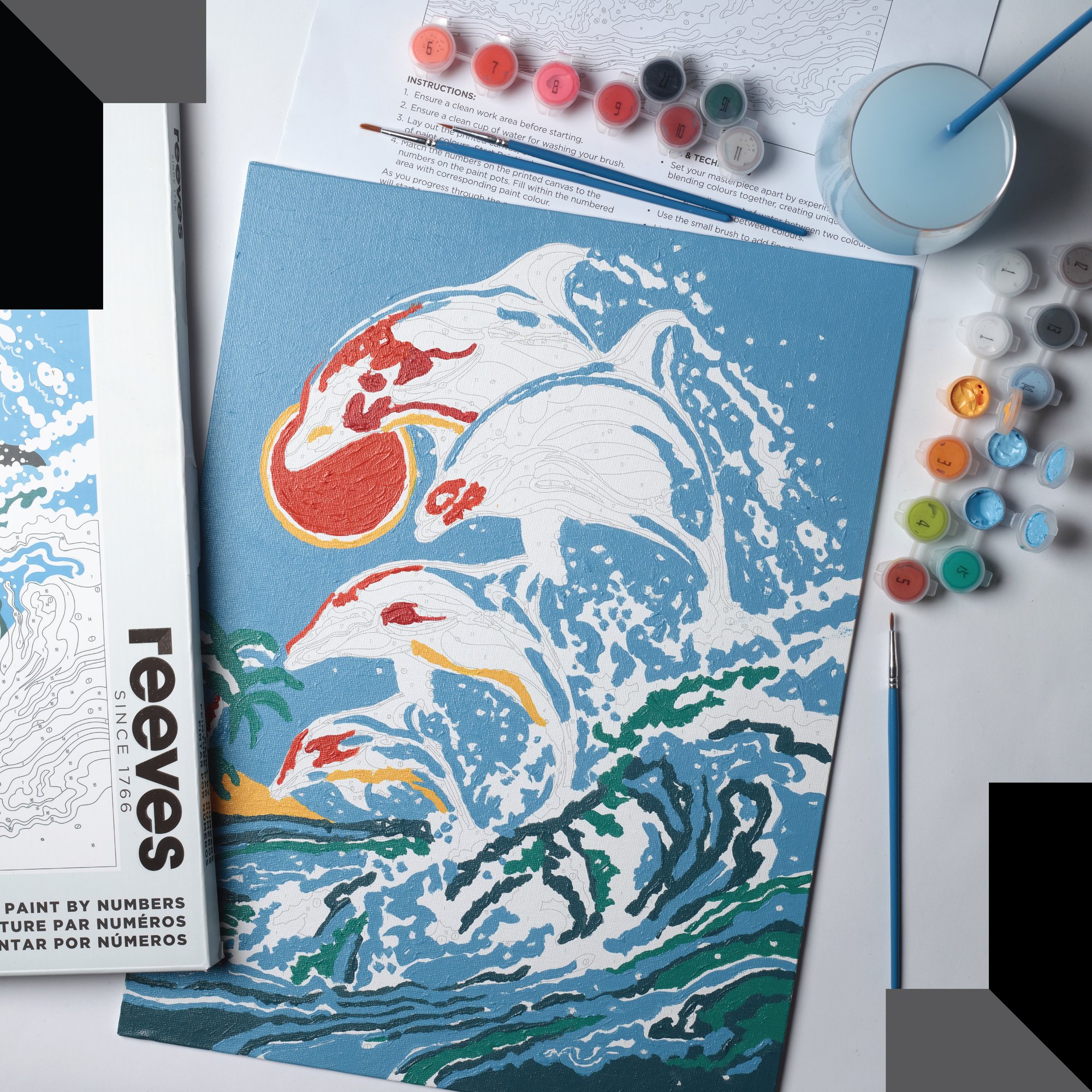 Pintar por números Reeves Delfines 6