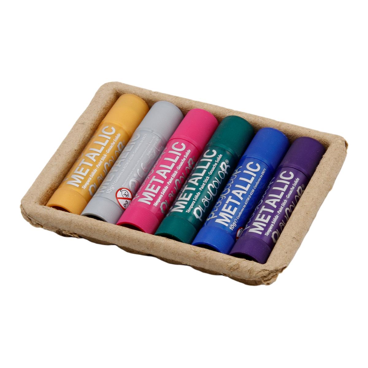 6 TEMPERA SOLIDA METALLIC ONE PLAYCOLOR 10G 2