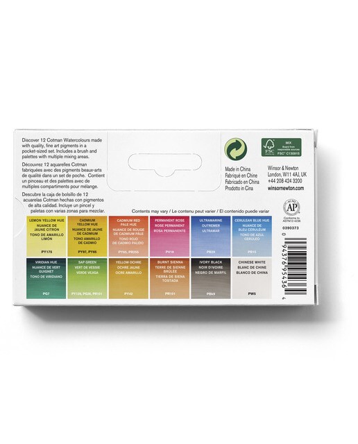 Conjunto 12 Pastilhas de Aguarelas Médias de Bolso Winsor & Newton Multicolor 4