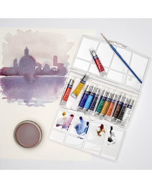 Pack de 12 Tubos de 8 ml de Aguarela Cotman Winsor & Newton Multicolor 6