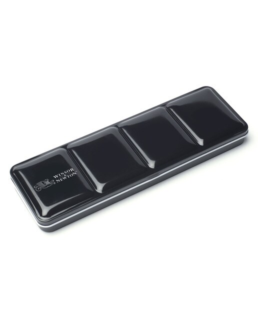 Caixa Metálica Esmaltada Resistente de 12 Meios Godés de Aguarela Extra Fina Black Box Winsor & Newton Multicolor 5