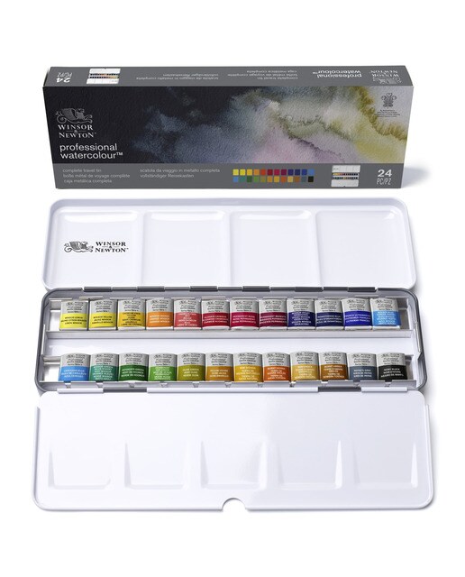 Caixa Metálica de 24 Meios Godés de Aguarela Winsor & Newton Multicolor 1