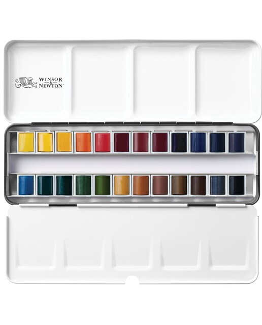 Caixa Metálica de 24 Meios Godés de Aguarela Winsor & Newton Multicolor 5