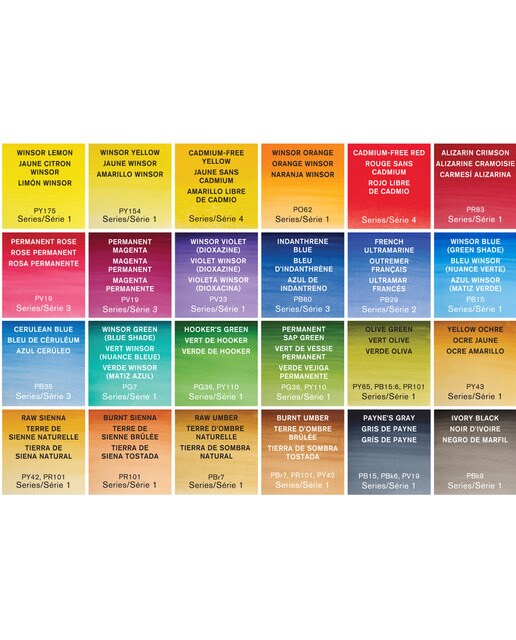 Caixa Metálica de 24 Meios Godés de Aguarela Winsor & Newton Multicolor 6