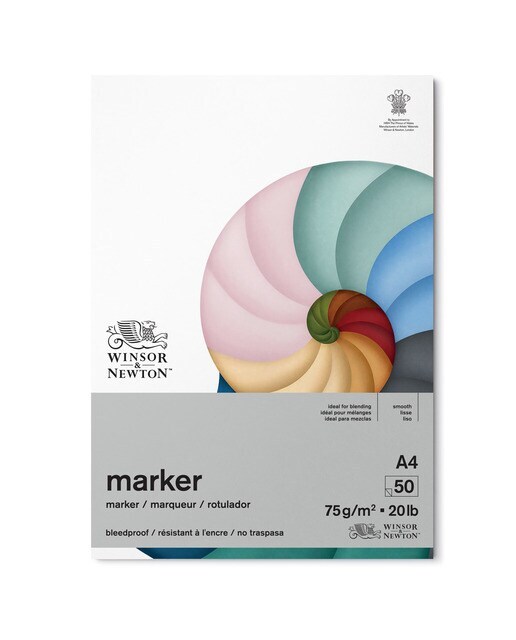 Bloc de 50 Hojas de Papel para Rotuladores A4 Winsor & Newton