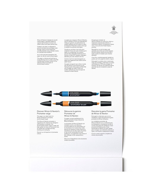 Bloco de 50 Folhas de Papel para Marcadores A4 Winsor & Newton 2