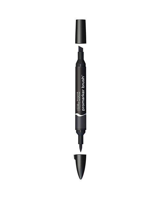 Marcador BrushMarker com Ponta de Pincel Winsor & Newton Black (Xb) 1