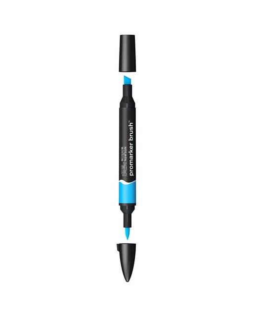 Marcador BrushMarker com Ponta de Pincel Winsor & Newton Cyan (C847) 1