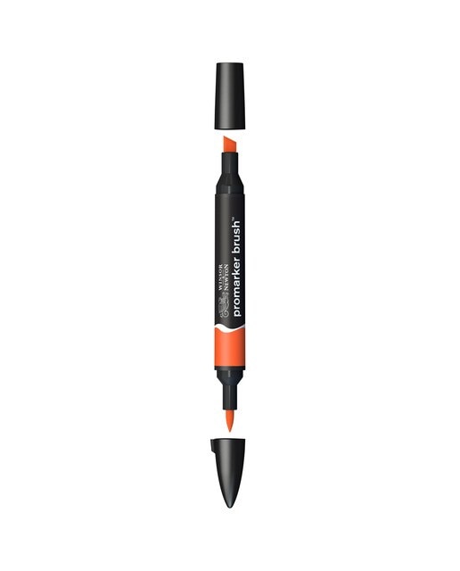 Marcador BrushMarker com Ponta de Pincel Winsor & Newton Bright Orange (O177) 1