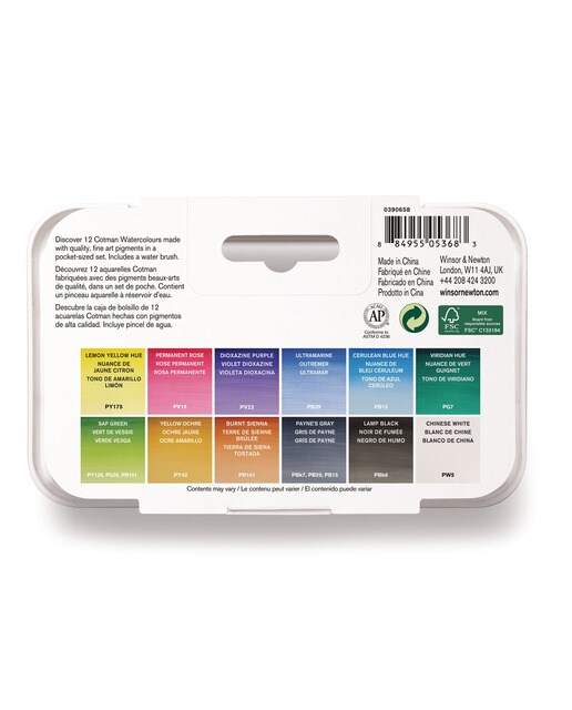 Conjunto de Aguarela com Pincel com Depósito de Água Cotman Winsor & Newton Multicolor 2