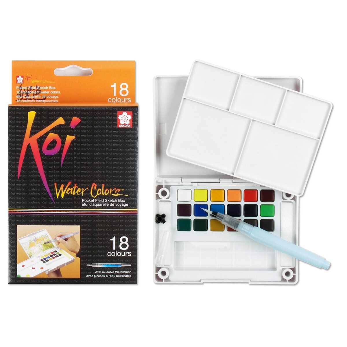 Caixa Aguarelas Pocket Box 18 Pastilhas Preto / Multicolor-2
